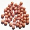50 6mm Opaque Pink Lustre Ruffled Round Glass Beads
